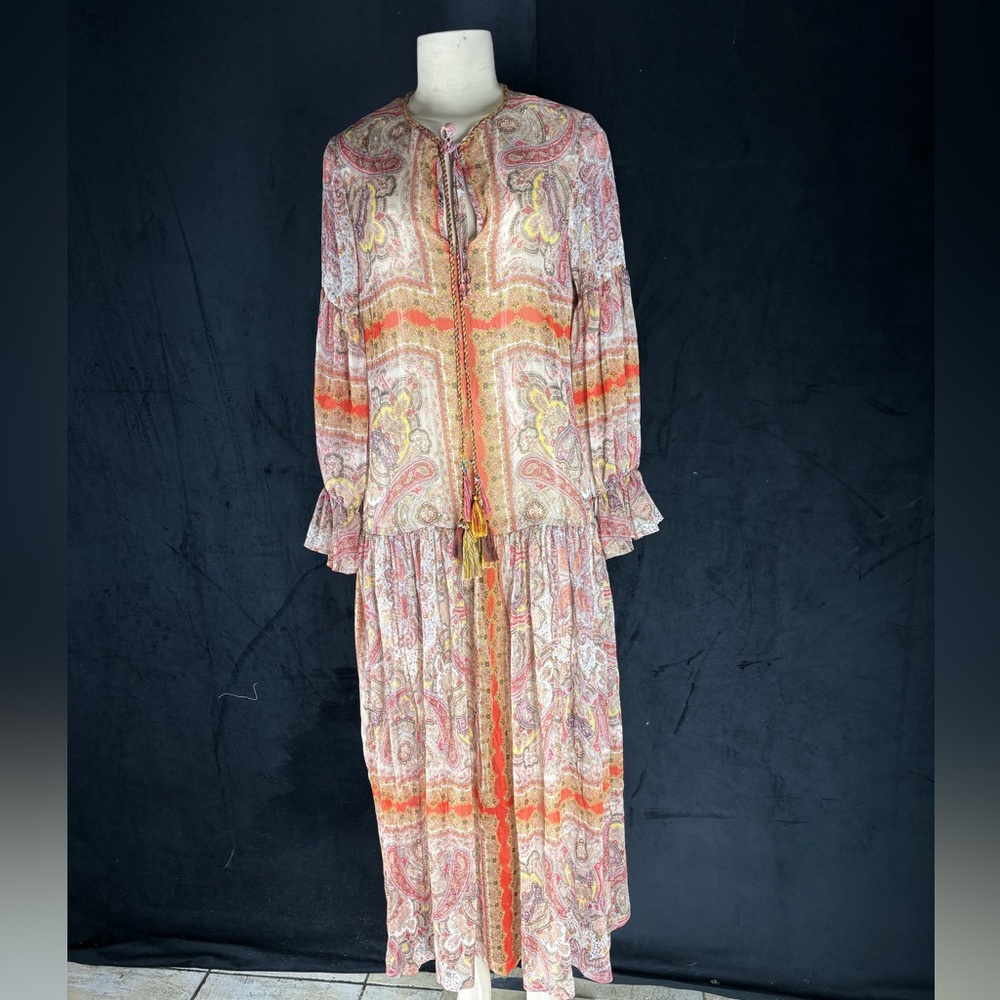 Bohemian Paisley Long Sleeve Dress